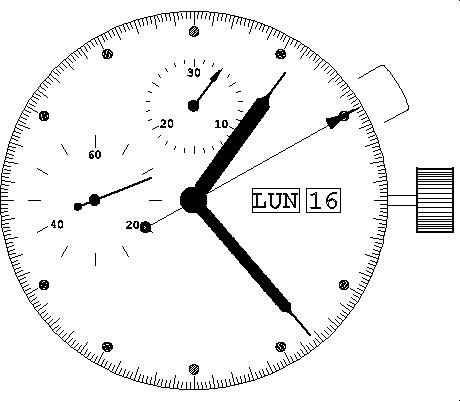 Mouvement chronographe AROLA 7750 Mono