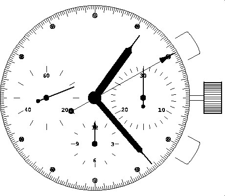 Mouvement chronographe AROLA 7750 Tri